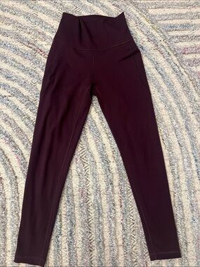 adidas size 12-14 High-Waist Burgundy Leggings